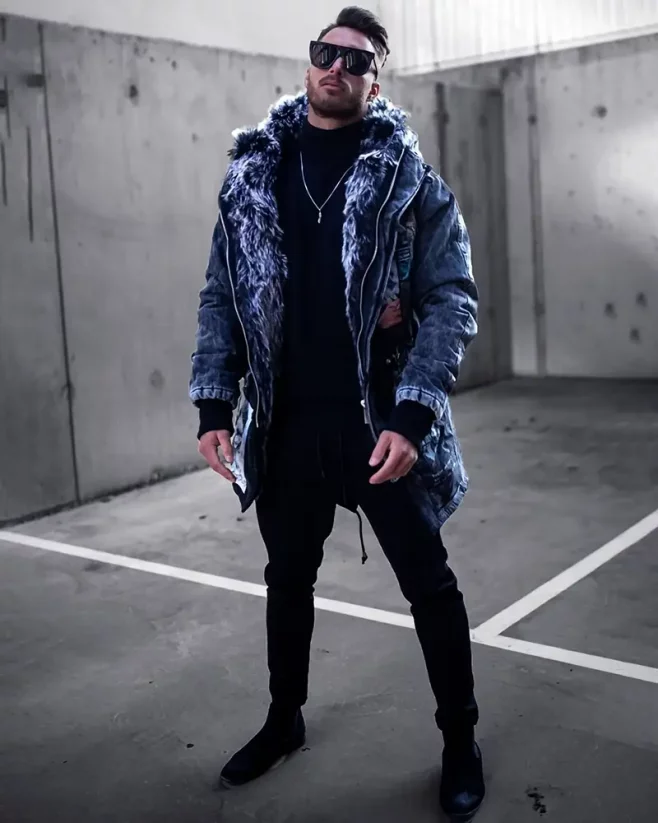 Unique men's winter jacket anthracite OJ Joker - Size: M