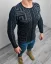 Čierno-šedý pánsky sveter so vzorom LAGOS North - Veľkosť: S