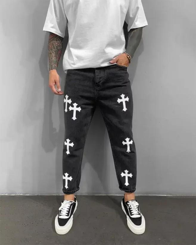 Men's black jeans Black Island Cross - Size: 29