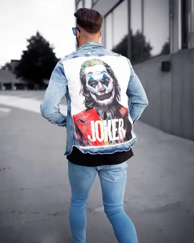 Světle-modrá pánská džínová bunda Black Island Joker