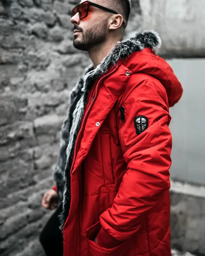 Pánská zimní bunda červená OJ Stranger - Velikost: XL