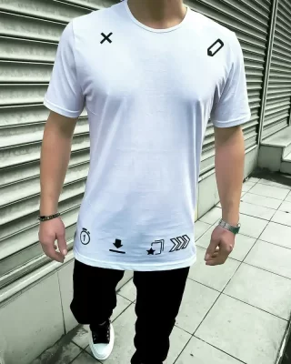 White men's t-shirt OT SS Print
