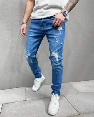 Torn blue men's jeans 2Y Premium Twitch