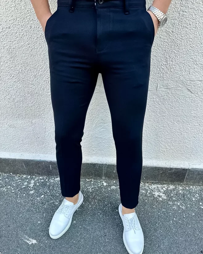Men's elegant SKINNY pants blue DJP56
