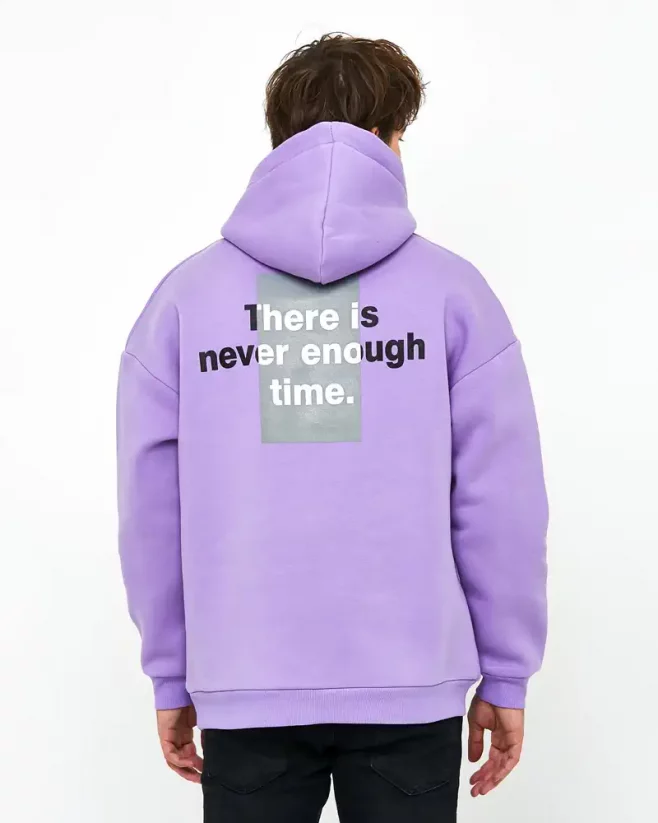 Purple men's hooded sweatshirt Time - Size: XXL