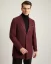 Men's winter coat with a sharp collar burgundy