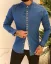 Light blue men's denim shirt MR Chic - Size: XXL