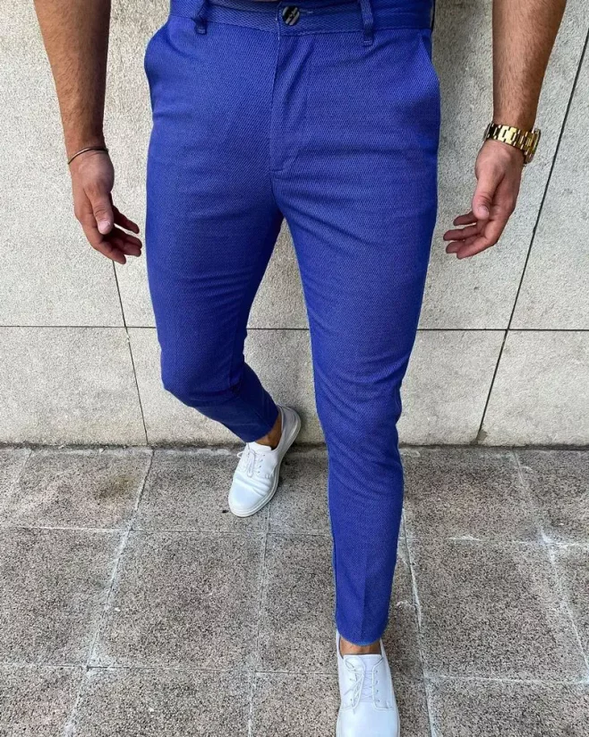 Pánske elegantné nohavice modré DJP34