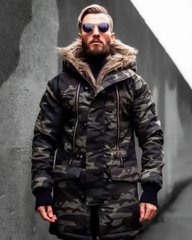 Camouflage men's winter jacket green OJ Legend