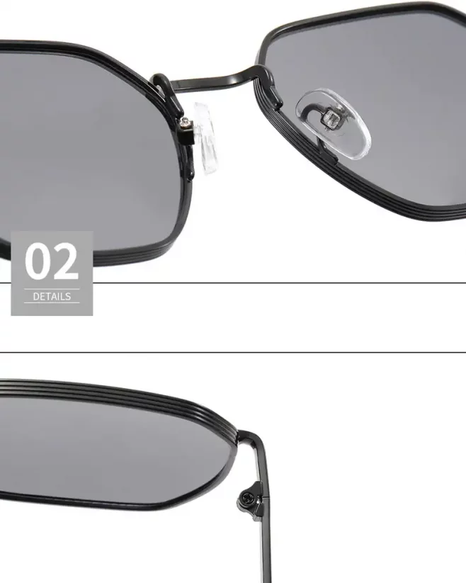 Slnečné okuliare Hexagonal Metal - Farba: Strieborná