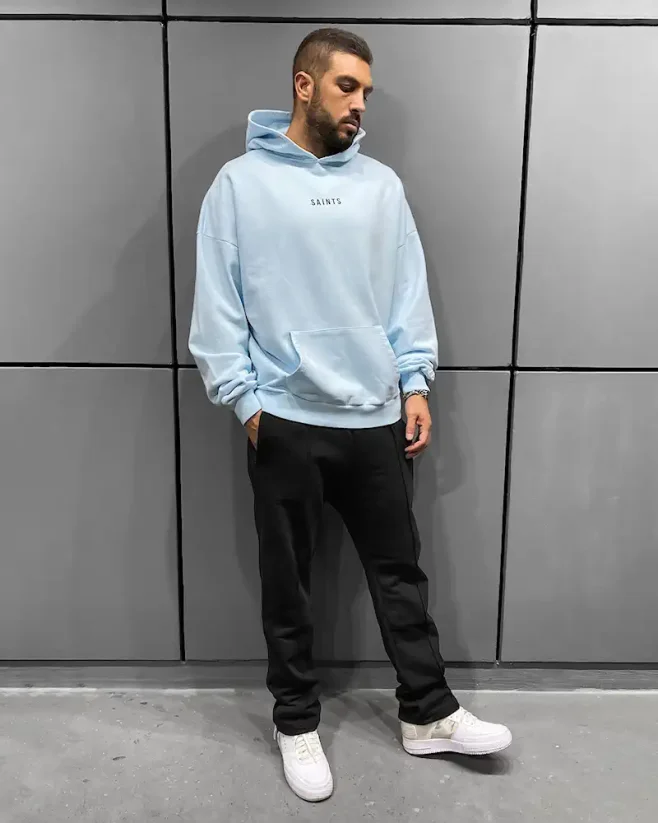 Men's blue hooded sweatshirt Black Island Saints