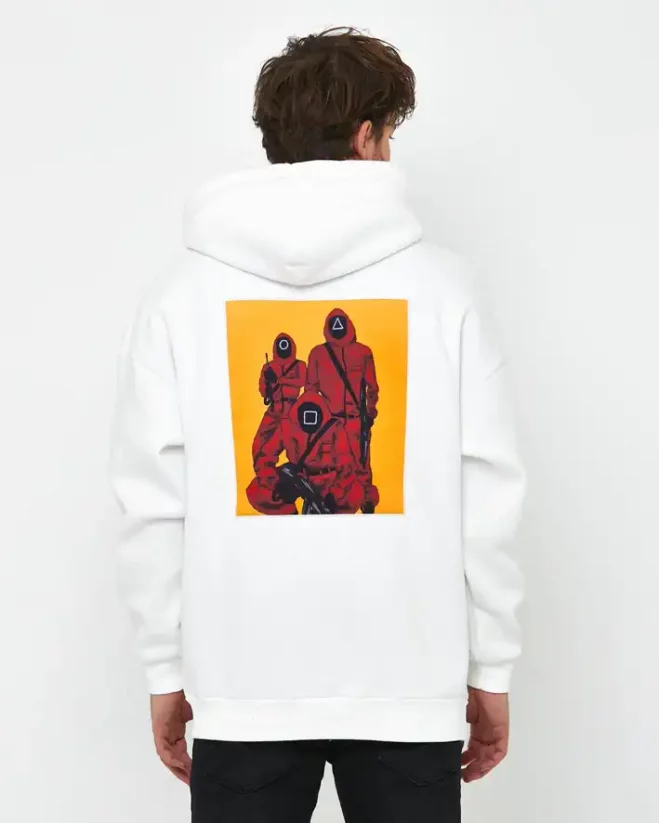 White men's hooded sweatshirt Squid Game - Size: L