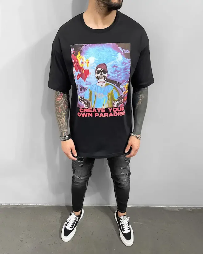 Men's black T-shirt Black Island Paradise