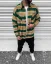 Checkered men's flannel Black Island green