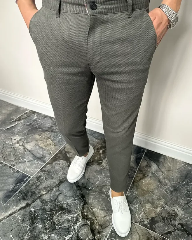 Elegantné pánske nohavice sivé DJP88