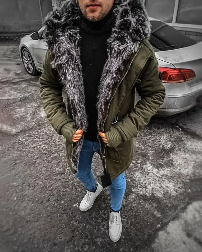Pánská zimní bunda parka zelená OJ Legend - Velikost: XL