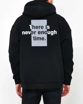 Black men's hooded sweatshirt Time