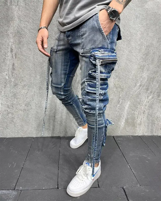 Pánské modré kapsáčové džíny 2Y Premium Right