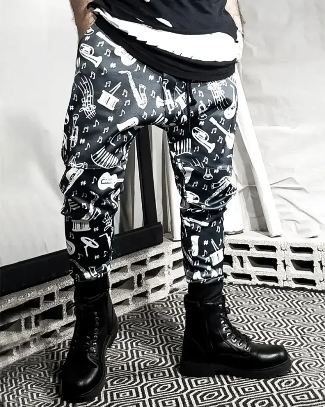 Men's jogger pants black OT SS Music