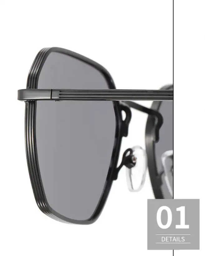 Slnečné okuliare Hexagonal Metal - Farba: Strieborná