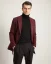 Men's winter coat with a sharp collar burgundy