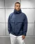 Men's puffer winter bomber jacket Black Island blue - Size: M