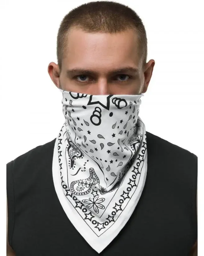Pánska šatka bandana biela O BND109 - Veľkosť: Univerzálna