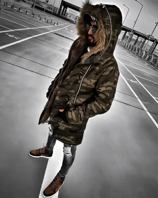 Maskáčová pánská zimní bunda parka zelená OJ Legend