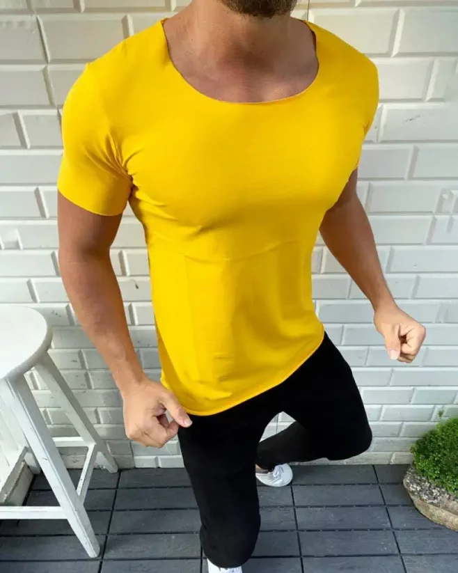 Jednoduché žlté pánske tričko Lagos