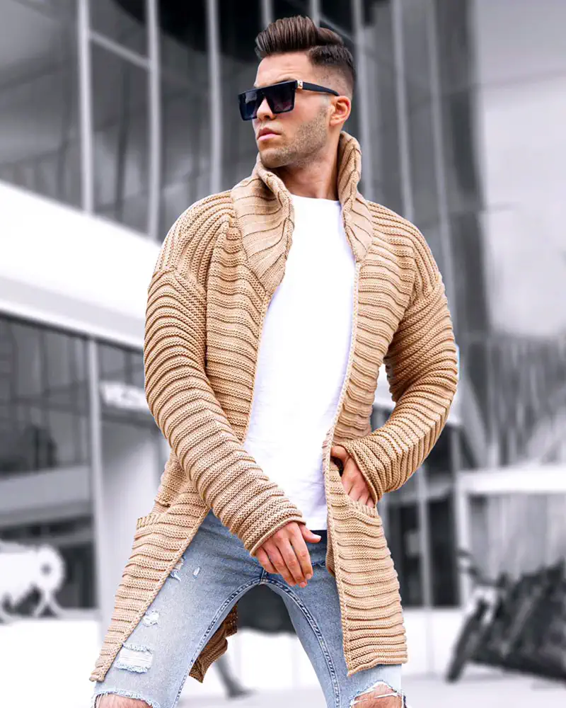 Beige deals mens cardigan